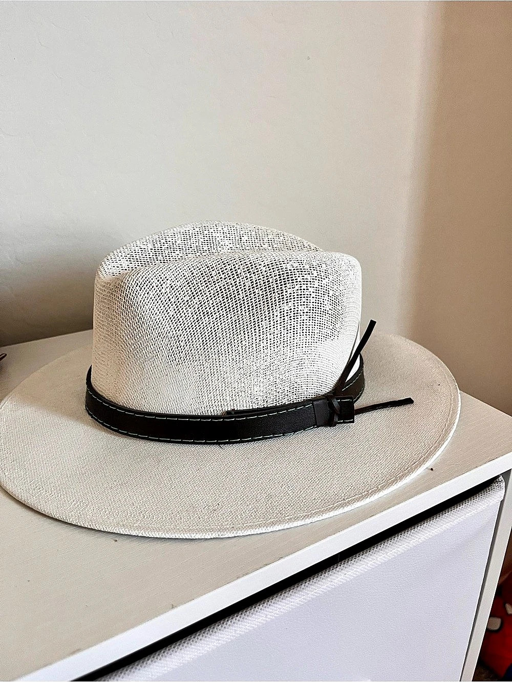 Mexico White & Black Wide Brim Hat